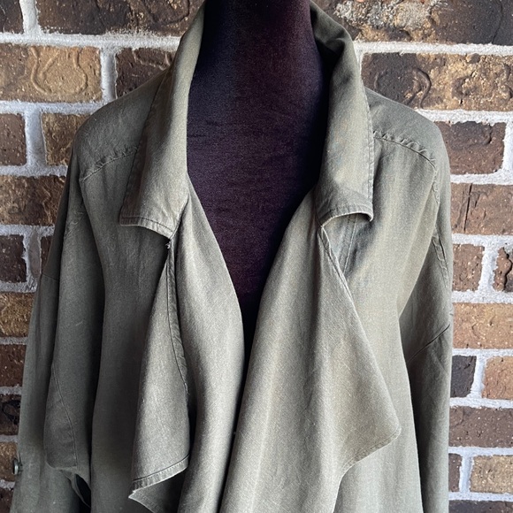 Who What Wear Olive Light Linen Jacket - Picture 4 of 12